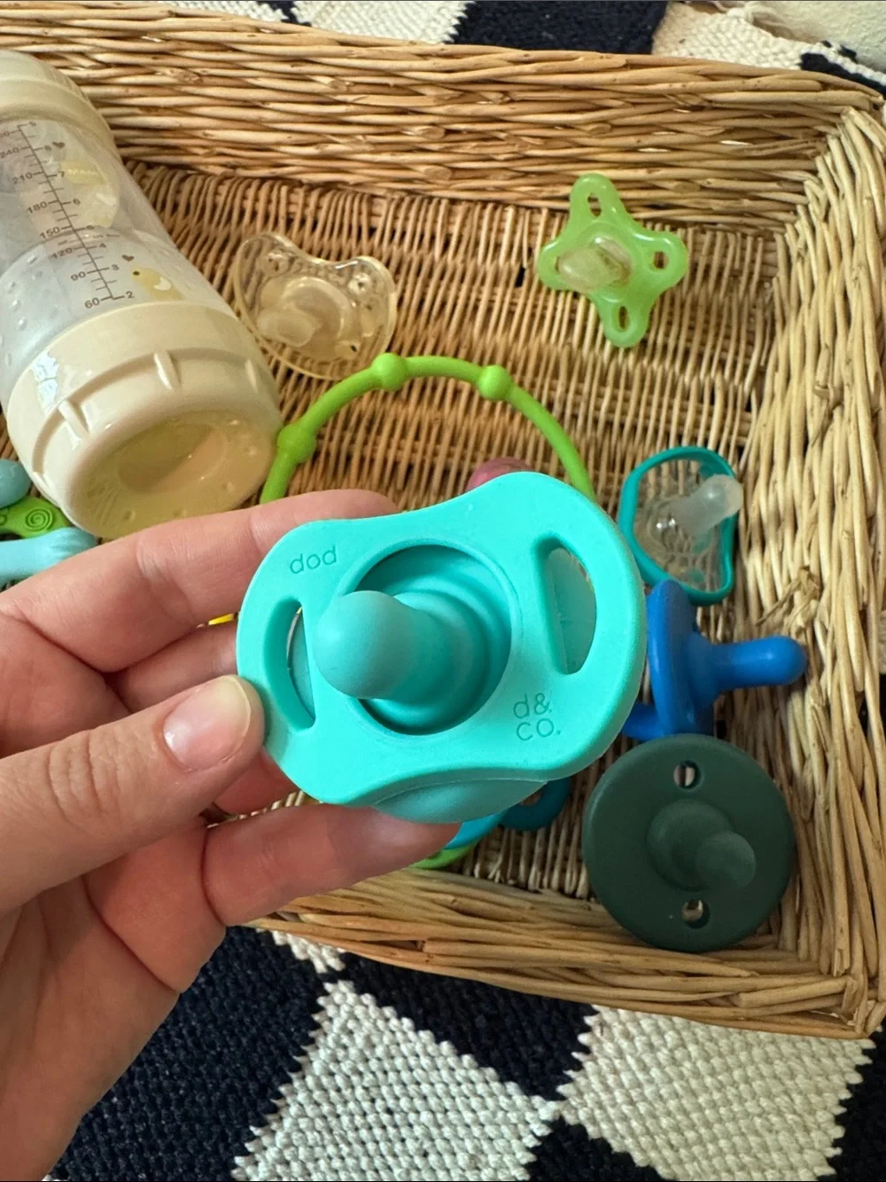 Assorted Kids Feeding and Soothing Set in Teal, Green, Yellow and Pink